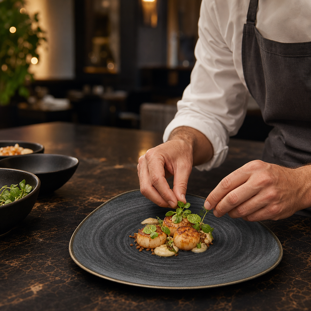 Plate 229mm Black Vitrified Ceramic for Dining Experiences (Pack of 12)