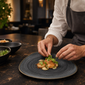 Plate 229mm Black Vitrified Ceramic for Dining Experiences (Pack of 12)