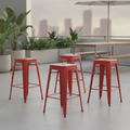 Galvanised Steel High Stools 770x425mm for Indoor & Outdoor Use (Pack of 4)