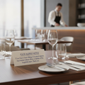 Polystyrene Food Allergy Table Notice 45x3mm for Cafes & Restaurants