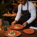 Plates Spiced 245mm Orange Ceramic for Dining (Pack of 12)