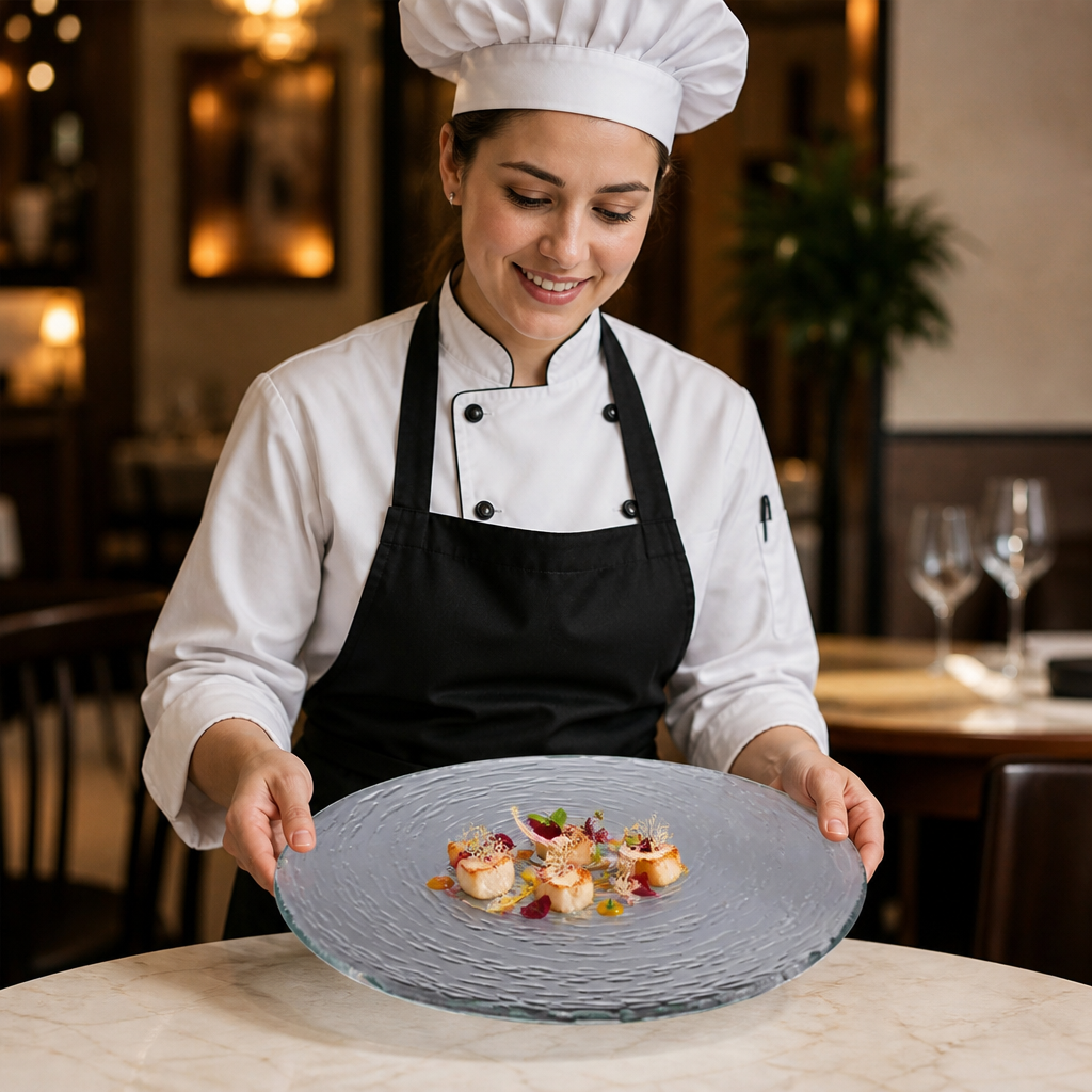 Round Platter 250mm Glass for Serving Delicacies (Pack of 12)
