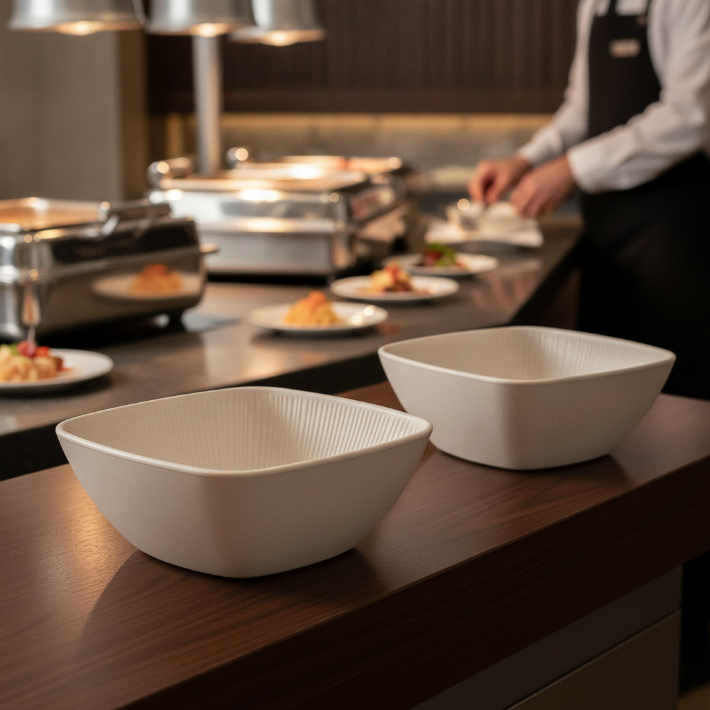 Melamine Square Bowl 1.5L for Buffets & Catering