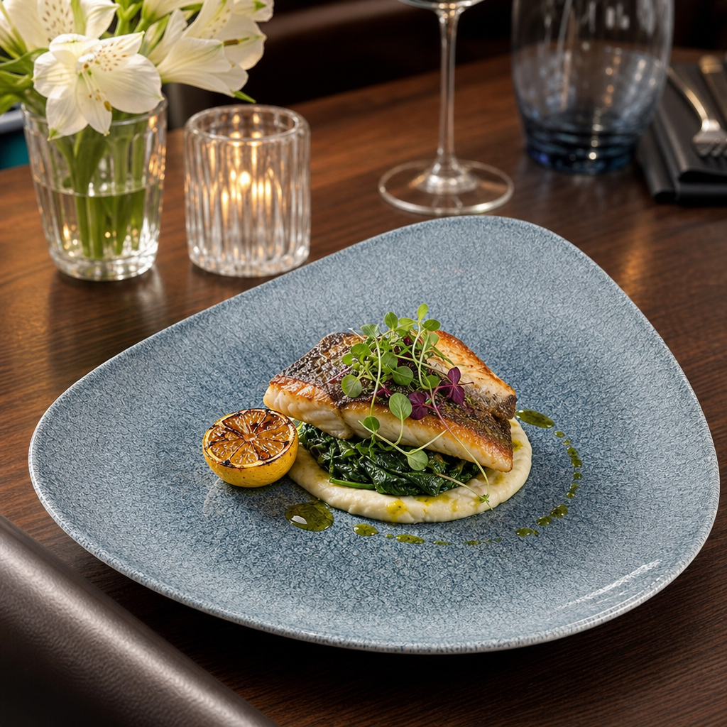 Triangular Plates Blue Porcelain for Elegant Presentations (Pack of 12)