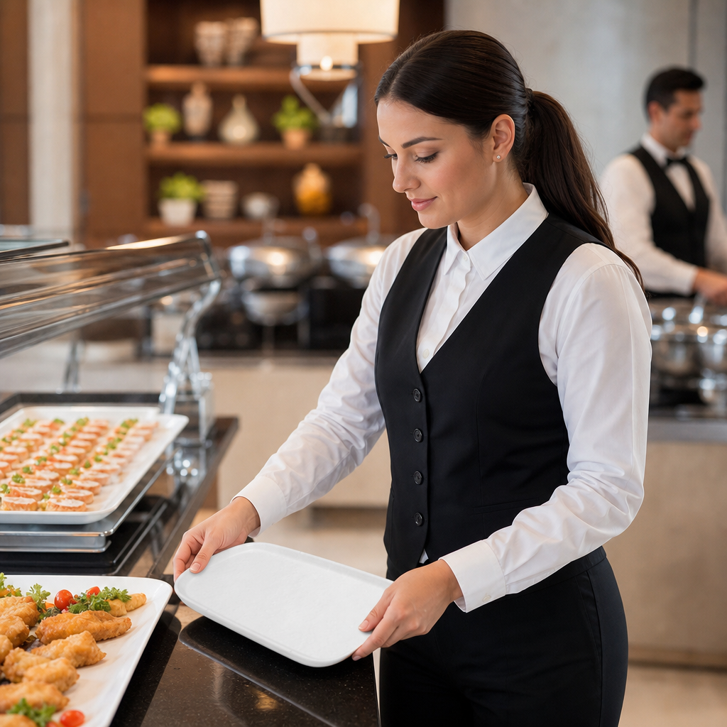 Rectangular Trays 368x177mm White Melamine for Buffet Presentations (Pack of 6)