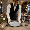 Coupe Plates Grey Vitrified Porcelain for Dining Experiences (Pack of 12)