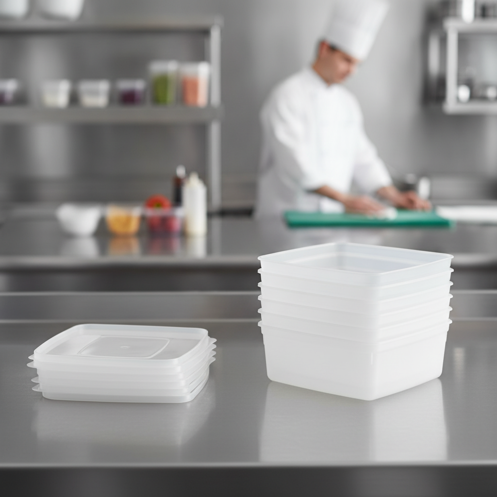 Polypropylene Food Storage Container 1L for Professional Kitchens (Pack of 6)