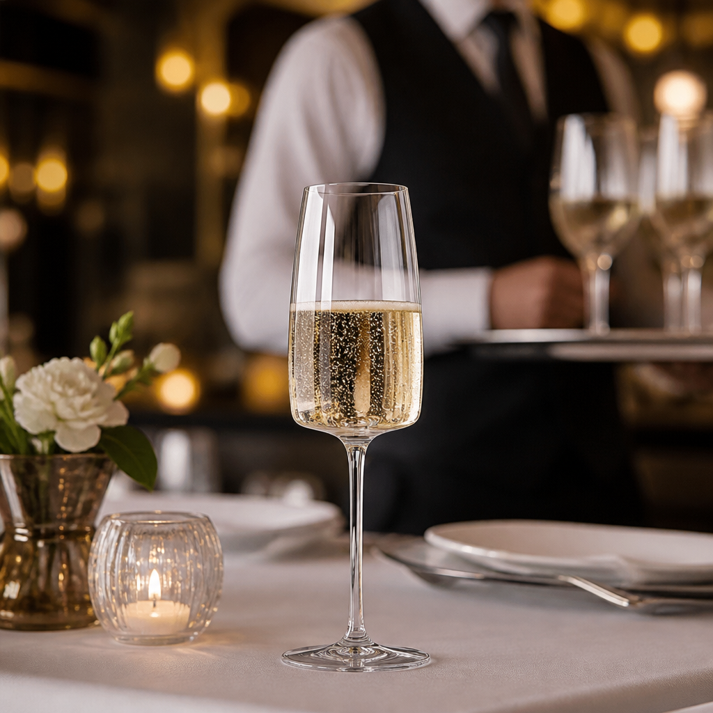Crystal Glass Champagne Flutes 380ml for Celebrations (Pack of 6)