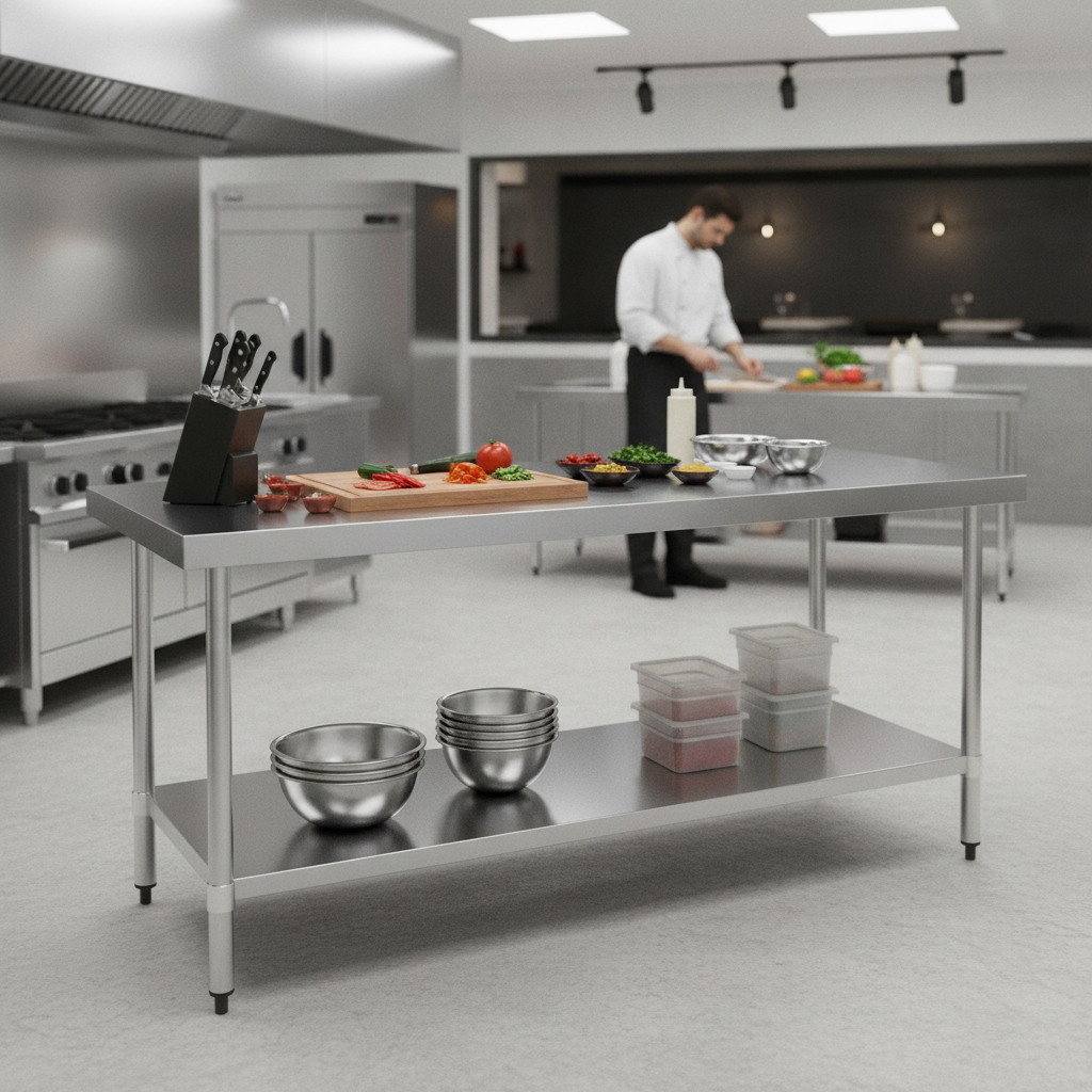 430 Stainless Steel Prep Table 1800mm for Food Preparation