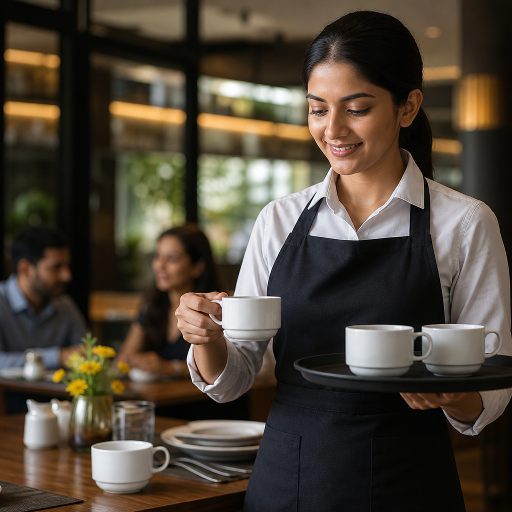 Stacking Slimline Cups Alumina 200ml White Ceramic for Casual Dining (Pack of 36)