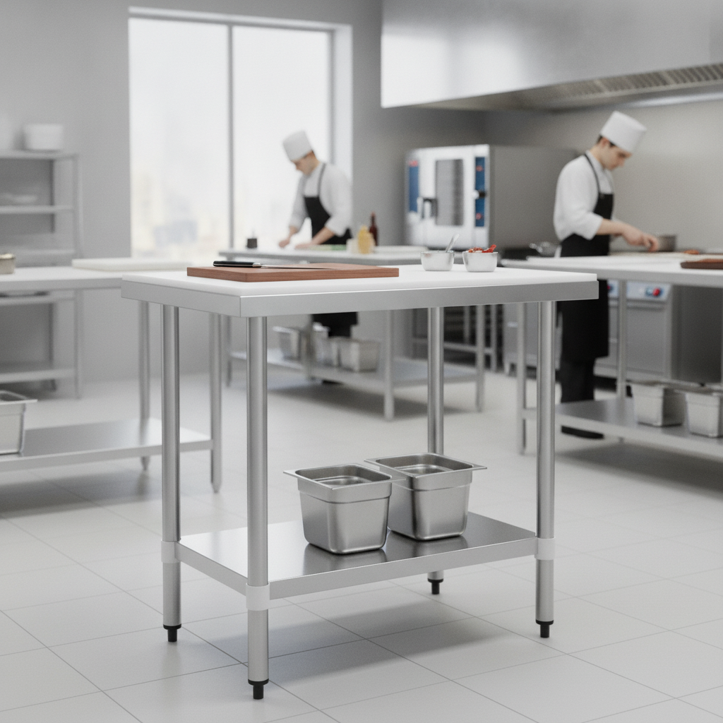 304 Stainless Steel Chopping Board Table 900x600mm for Professional Kitchens