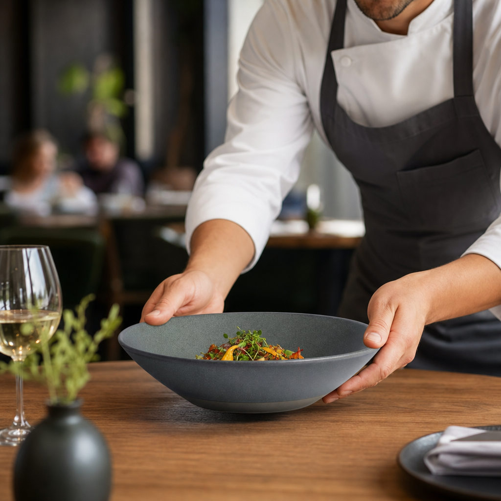 Bowls 230mm Teal Vitrified Stoneware for Stylish Presentations (Pack of 24)