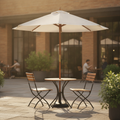 Wood & Polyester Round Parasol 2.5m for Outdoor Spaces