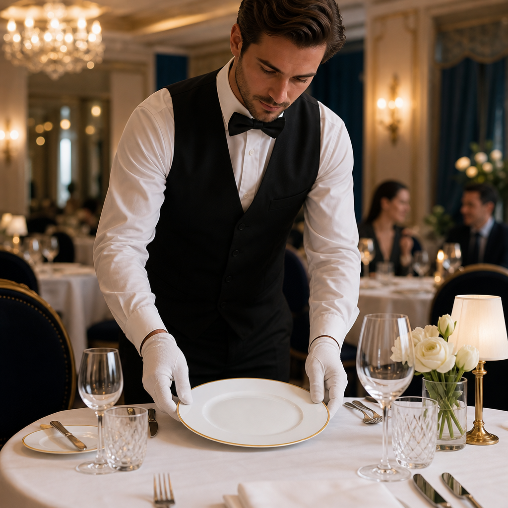 Plates 275mm Gold Bone China for Fine Dining (Pack of 12)