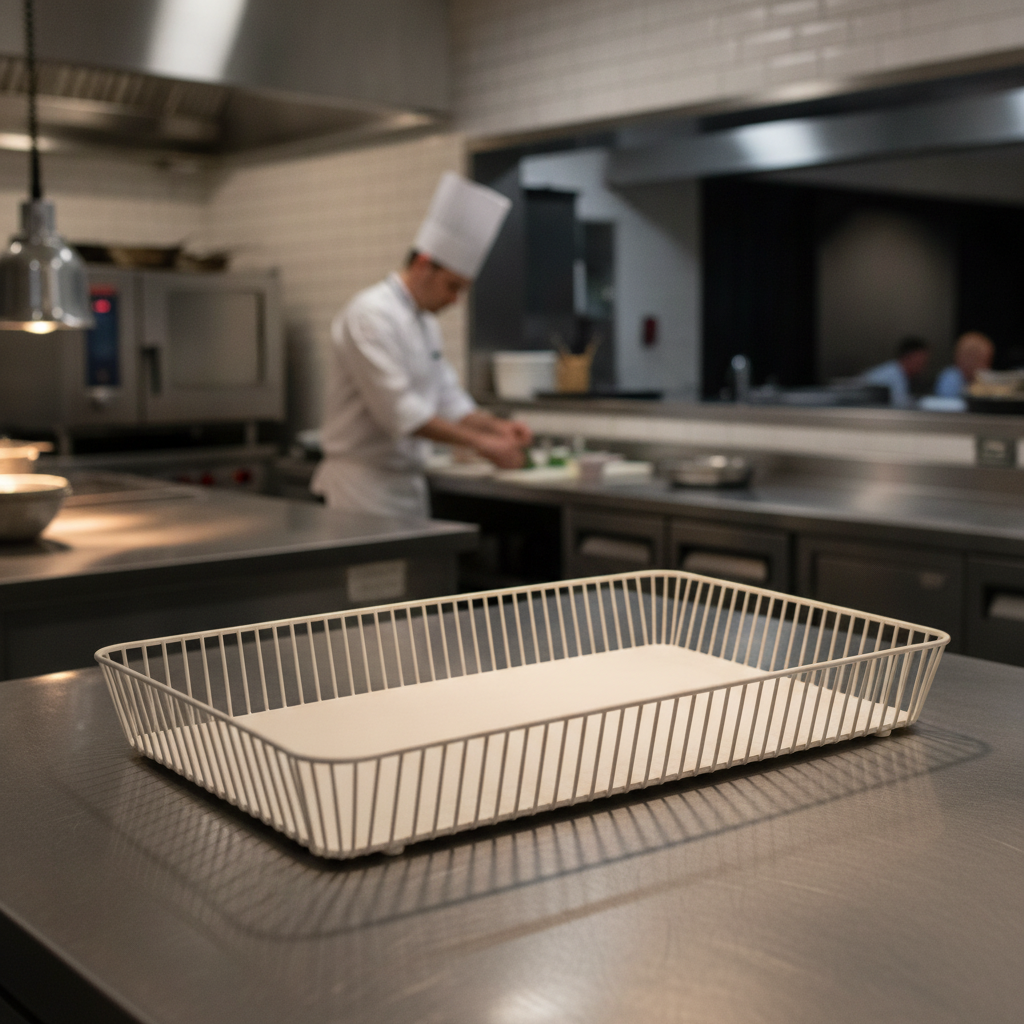 Metal White GN 1/1 Basket for Modern Serving