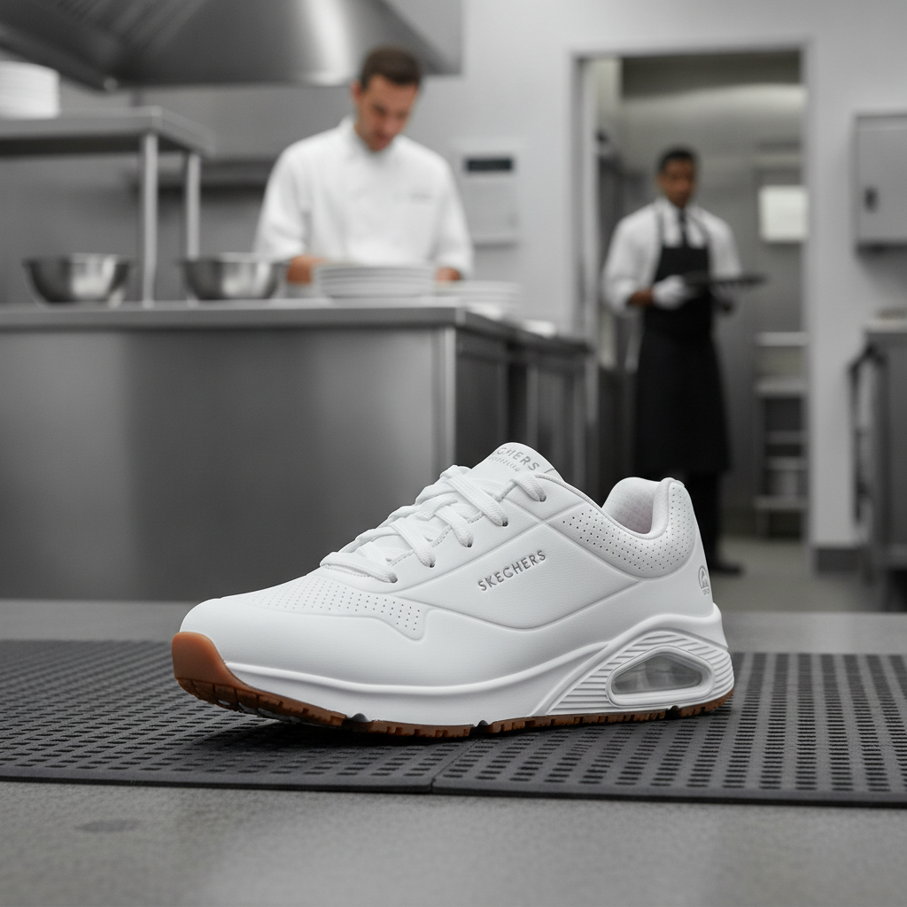 Rubber Slip-Resistant Men's Trainers for Work & Casual Use