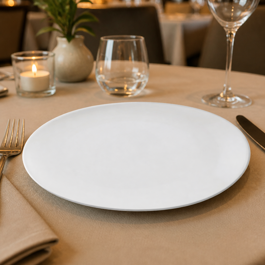 Plates 185mm White Vitrified Ceramic for Elegant Dining (Pack of 12)
