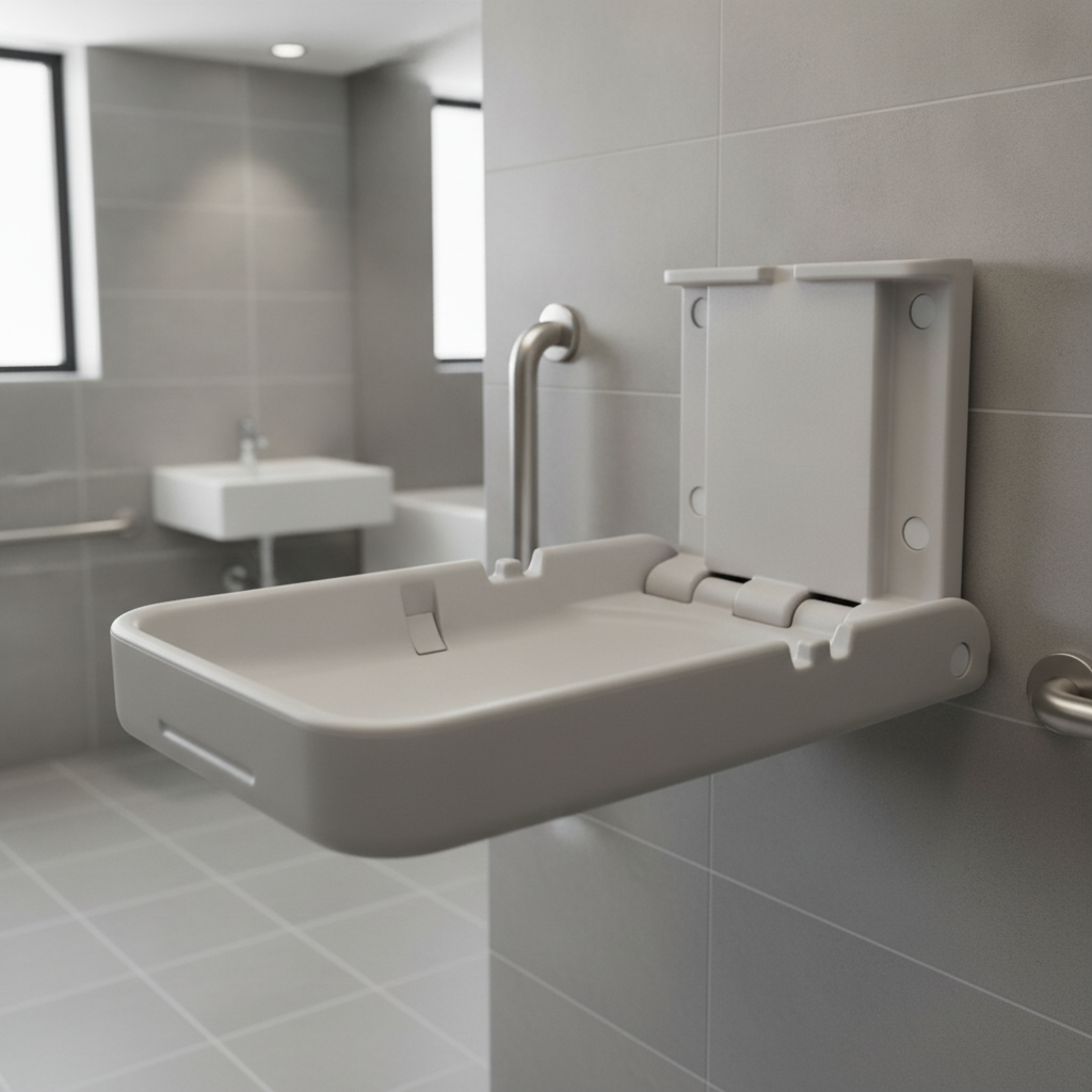 High Density Poly Ethylene Vertical Folding Baby Changing Station for Commercial Use