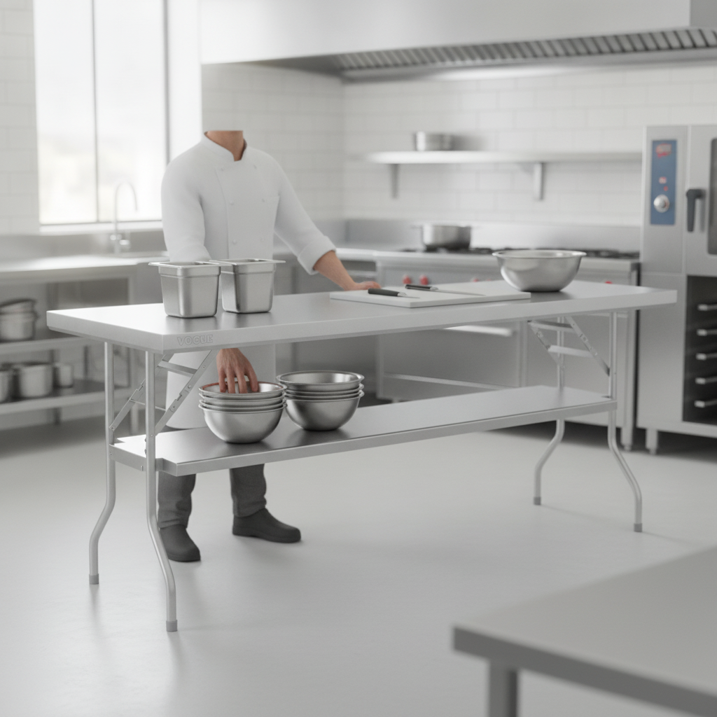 Stainless Steel Folding Work Table 780mm for Events & Catering