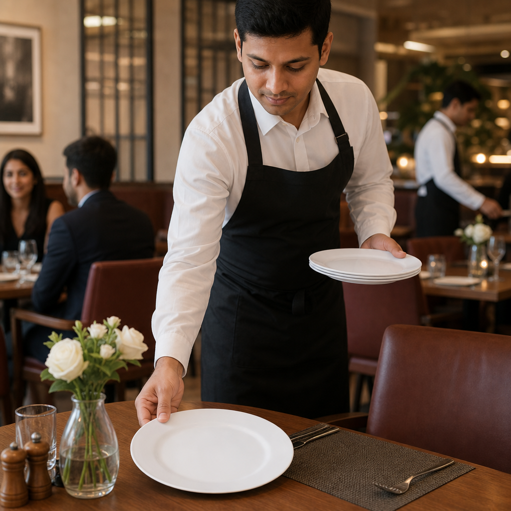 Plates 255mm White Glass for Restaurants & Catering (Pack of 12)