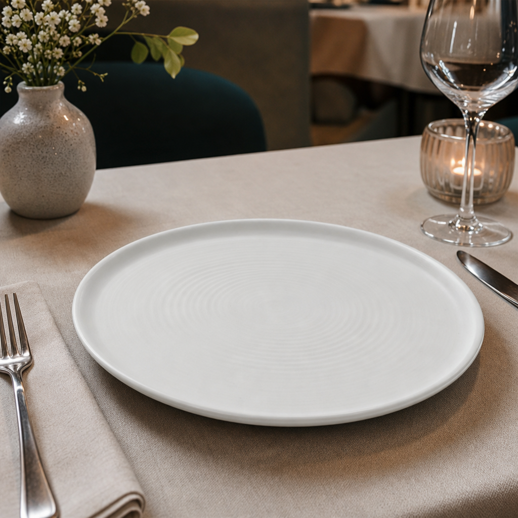 Evo Pearl Flat Plates 318mm for Elegant Dining (Pack of 4)