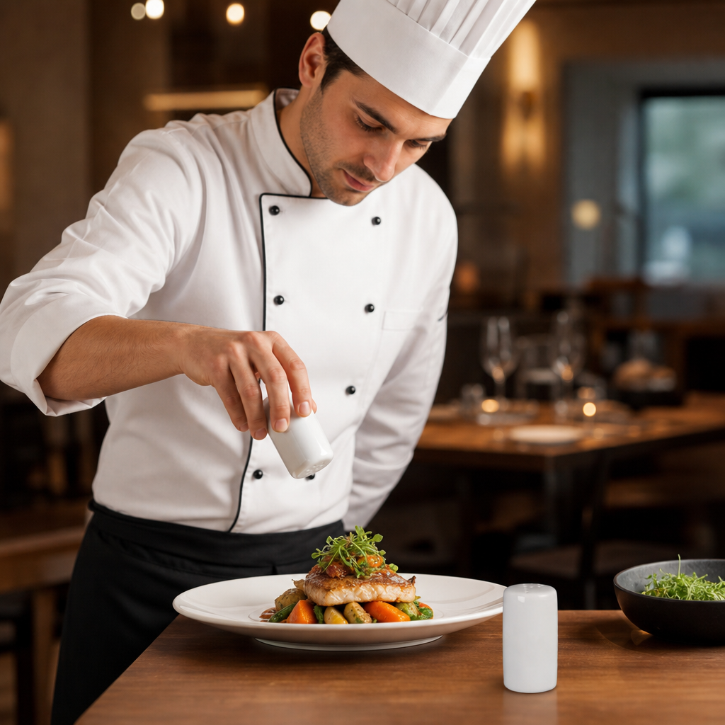 Porcelain White Pepper Shakers 80mm for Restaurants & Cafés (Pack of 12)