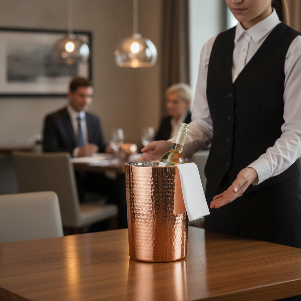 Copper Wine Bucket 1.5L for Entertaining Guests