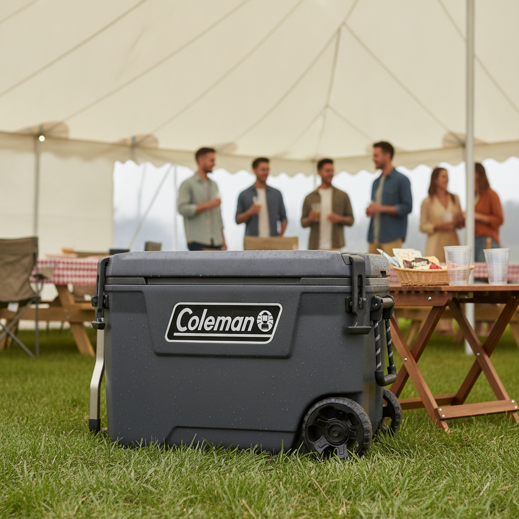 HDPE Grey Wheeled Food and Drinks Cooler 66L for Outdoor Events