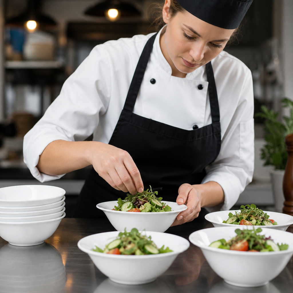 Small Salad Bowls 171mm Porcelain for Catering Use (Pack of 12)
