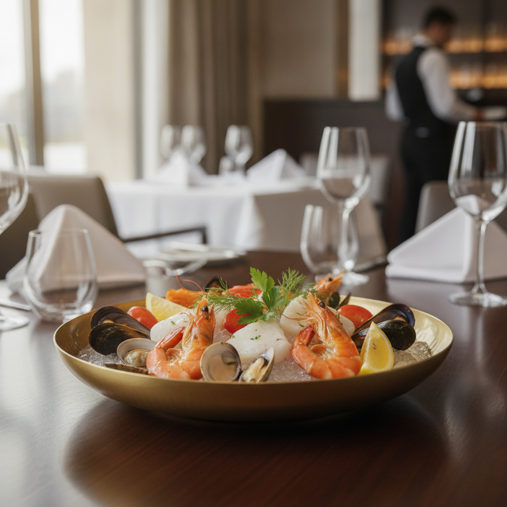 Stainless Steel Seafood Serving Bowl 295mm for Elegant Dining
