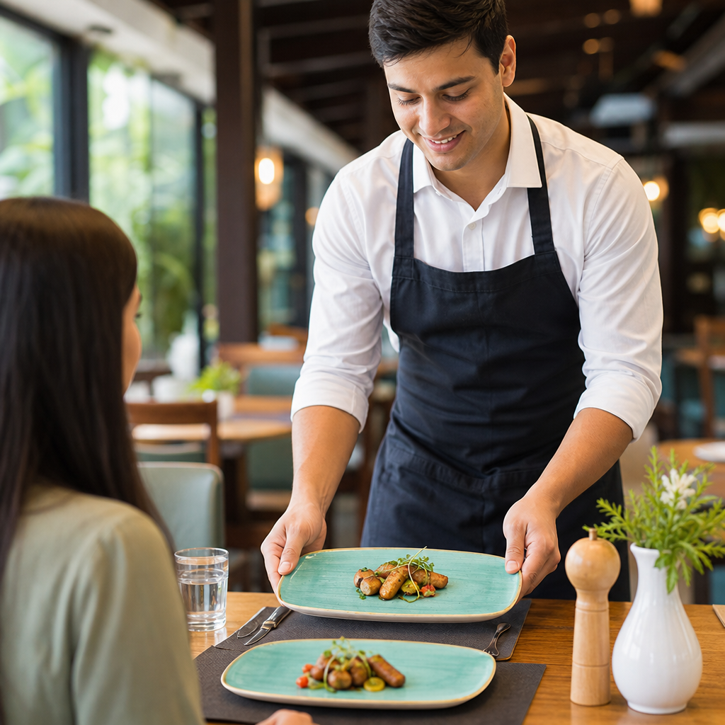 Oblong Plates Vitrified Ceramic for Dining Tables