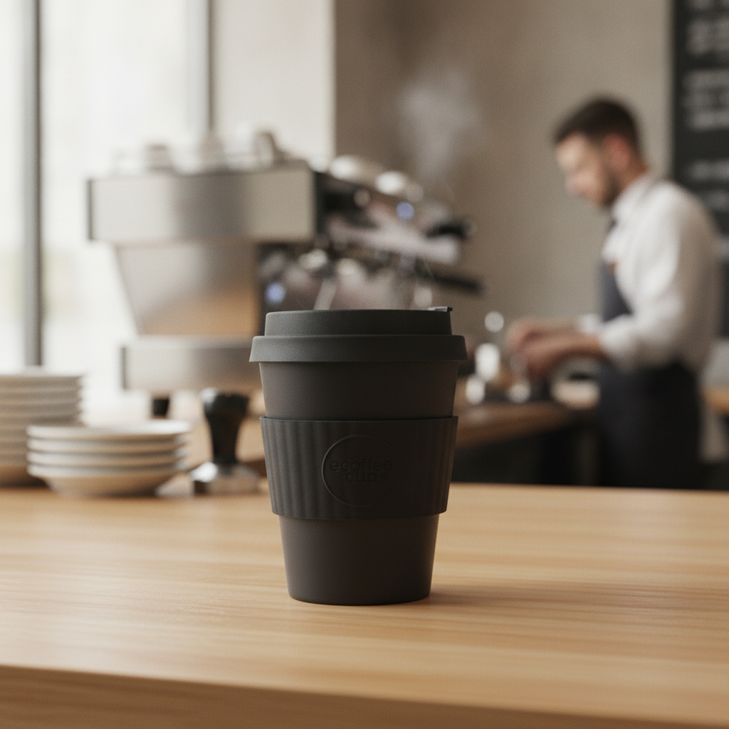 PLA Reusable Coffee Cup 12oz with Silicone Sleeve for Cafés