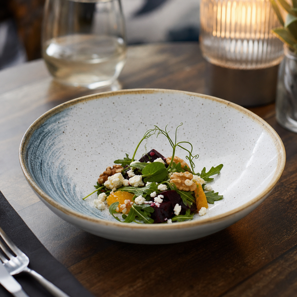 Stonecast Accents Coupe Bowl in Blue & White for Dining Experiences