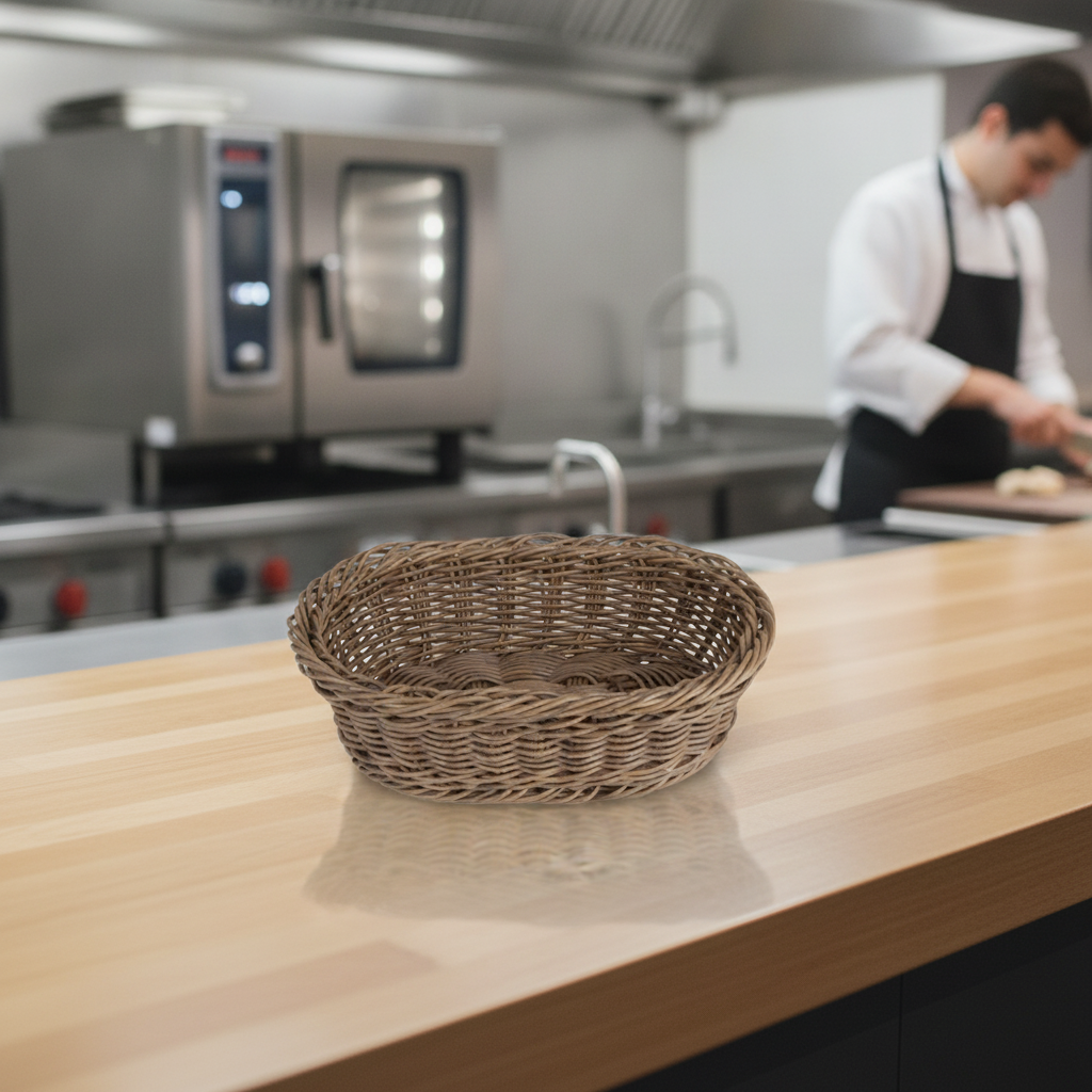 Polyethylene Oval Basket 240x170mm for Food Presentation