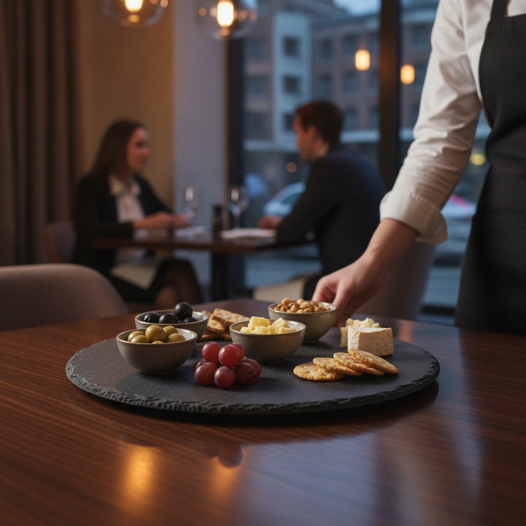 Slate Revolving Platter 320mm for Sharing Dishes