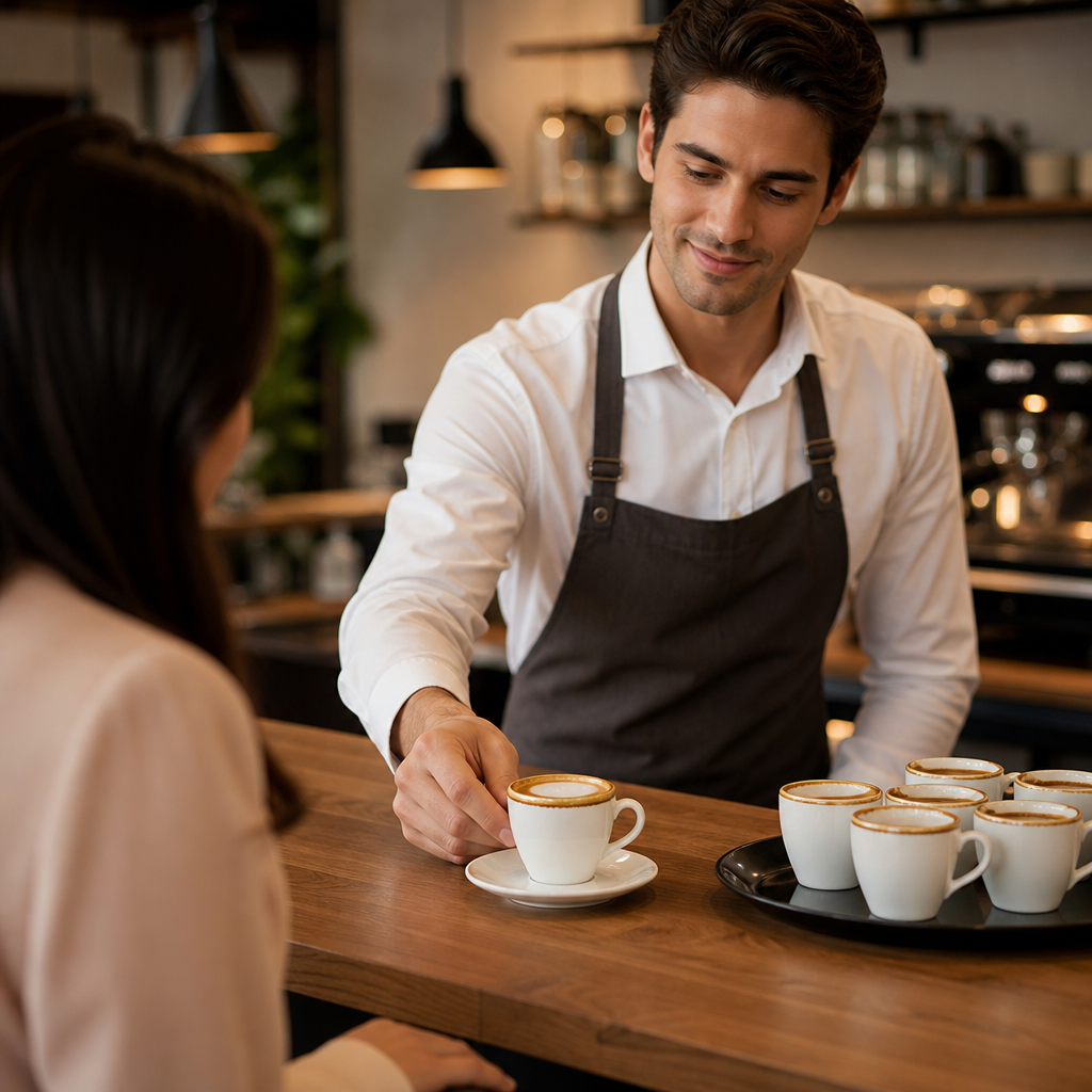 Porcelain Espresso Cups 85ml for Coffee Shops (Pack of 6)