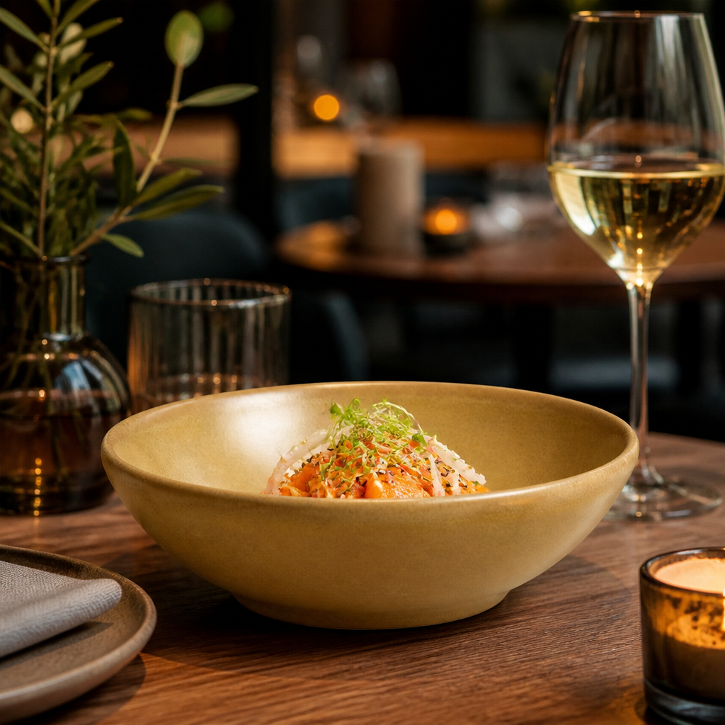 Nourish Sand Shallow Bowls 7oz for Stylish Dining