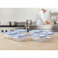Toughened Glass Airtight Food Storage Containers 190x140mm for Meal Prep (Pack of 6)