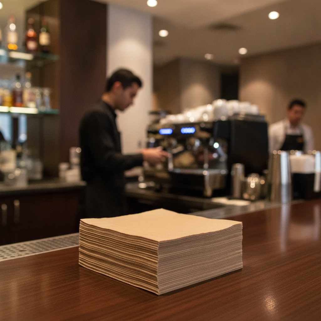 Recycled Paper Cocktail Napkins 240mm for Bars & Cafés (Pack of 4000)