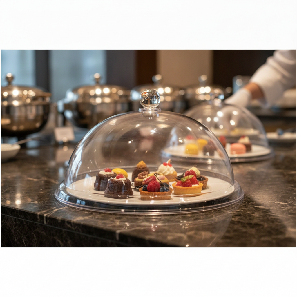 Polycarbonate Clear Domed Food Cover 315mm for Buffet Displays