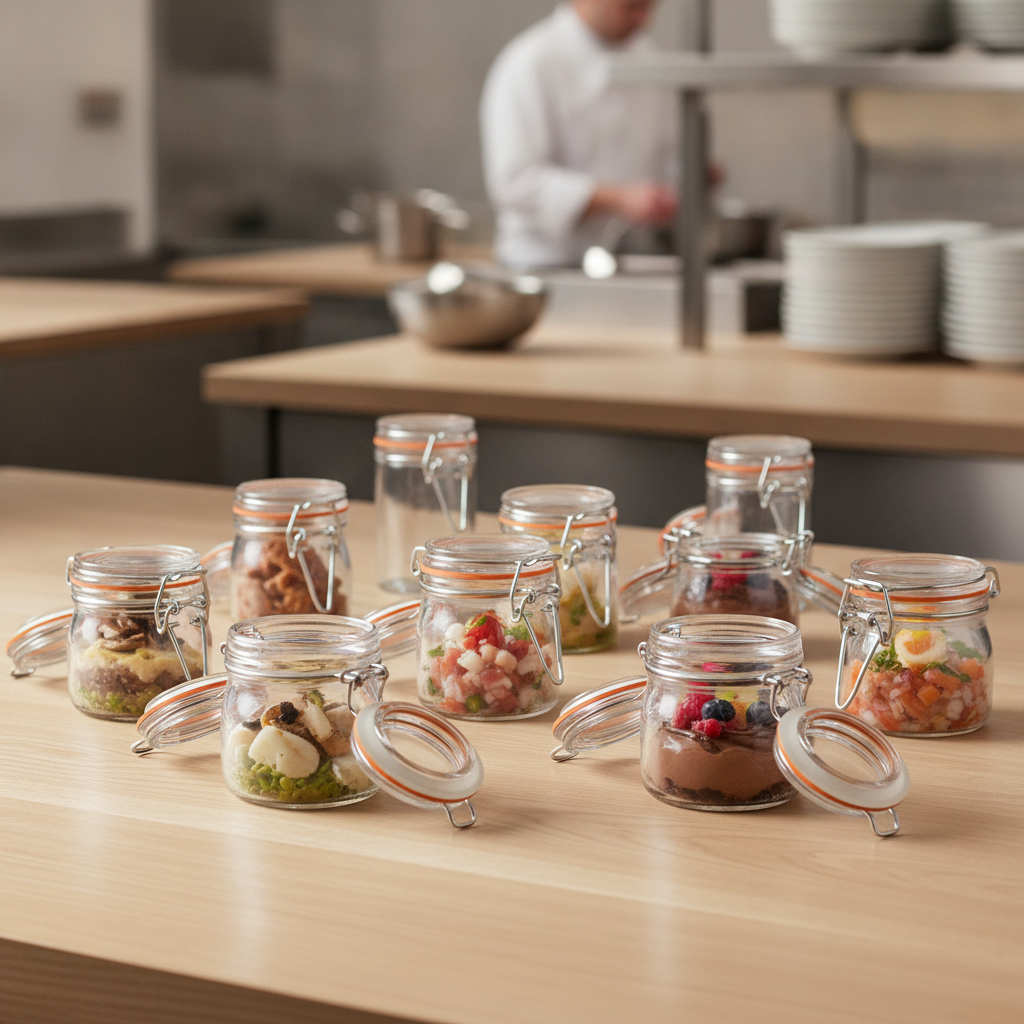 Glass Mini Terrine Jars 70ml for Creative Food Presentation (Pack of 12)