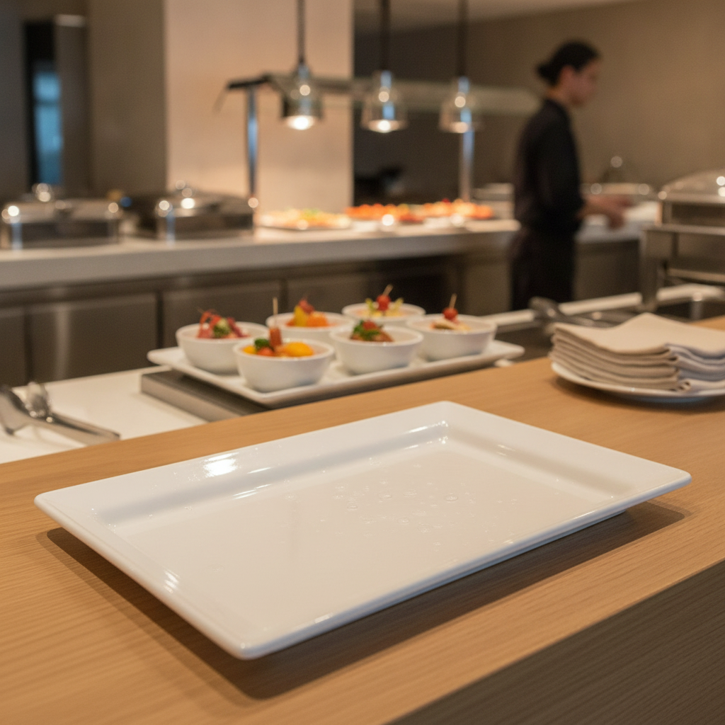 Melamine Rectangular Tray 300x210mm for Buffet Display