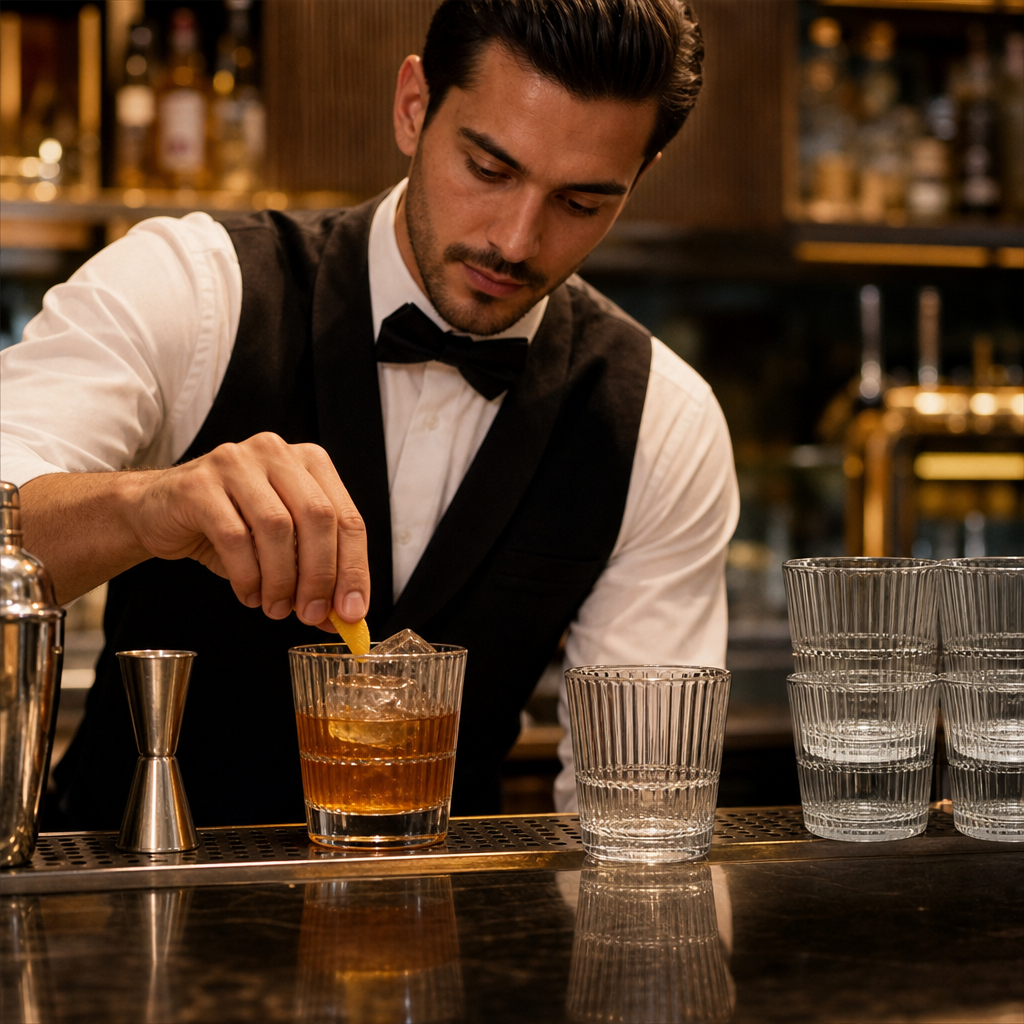 Glass Stacking Old Fashioned Tumblers 260ml for Home & Office (Pack of 24)