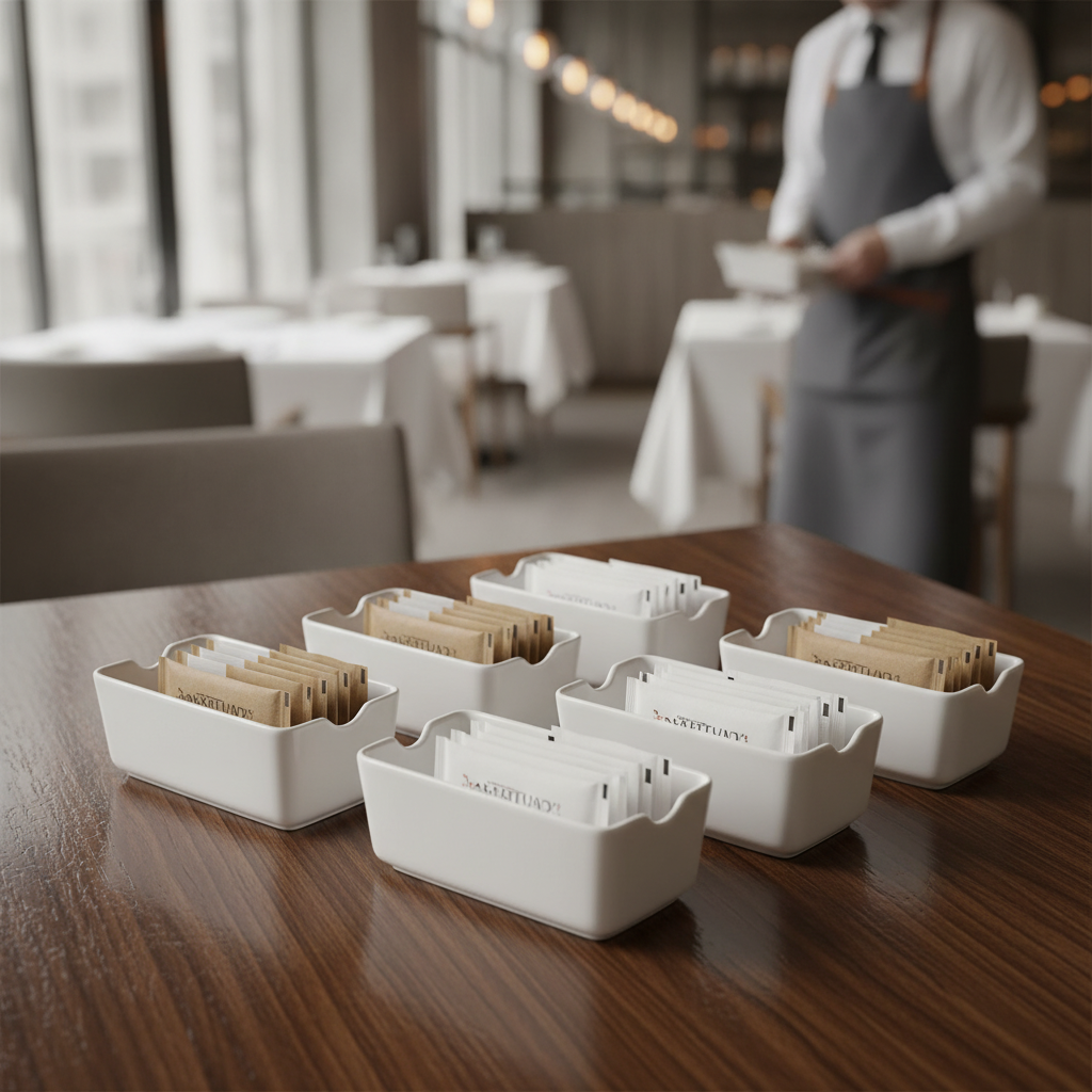 Porcelain Sugar Sachet Holders 110x75mm for Catering (Pack of 6)