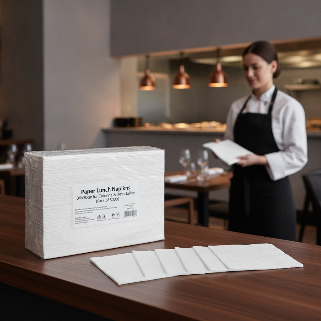 Paper Lunch Napkins 30x30cm for Catering & Hospitality (Pack of 5000)