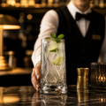 Glass Leafy Long Drink Tumblers 450ml for Bars & Restaurants (Pack of 6)