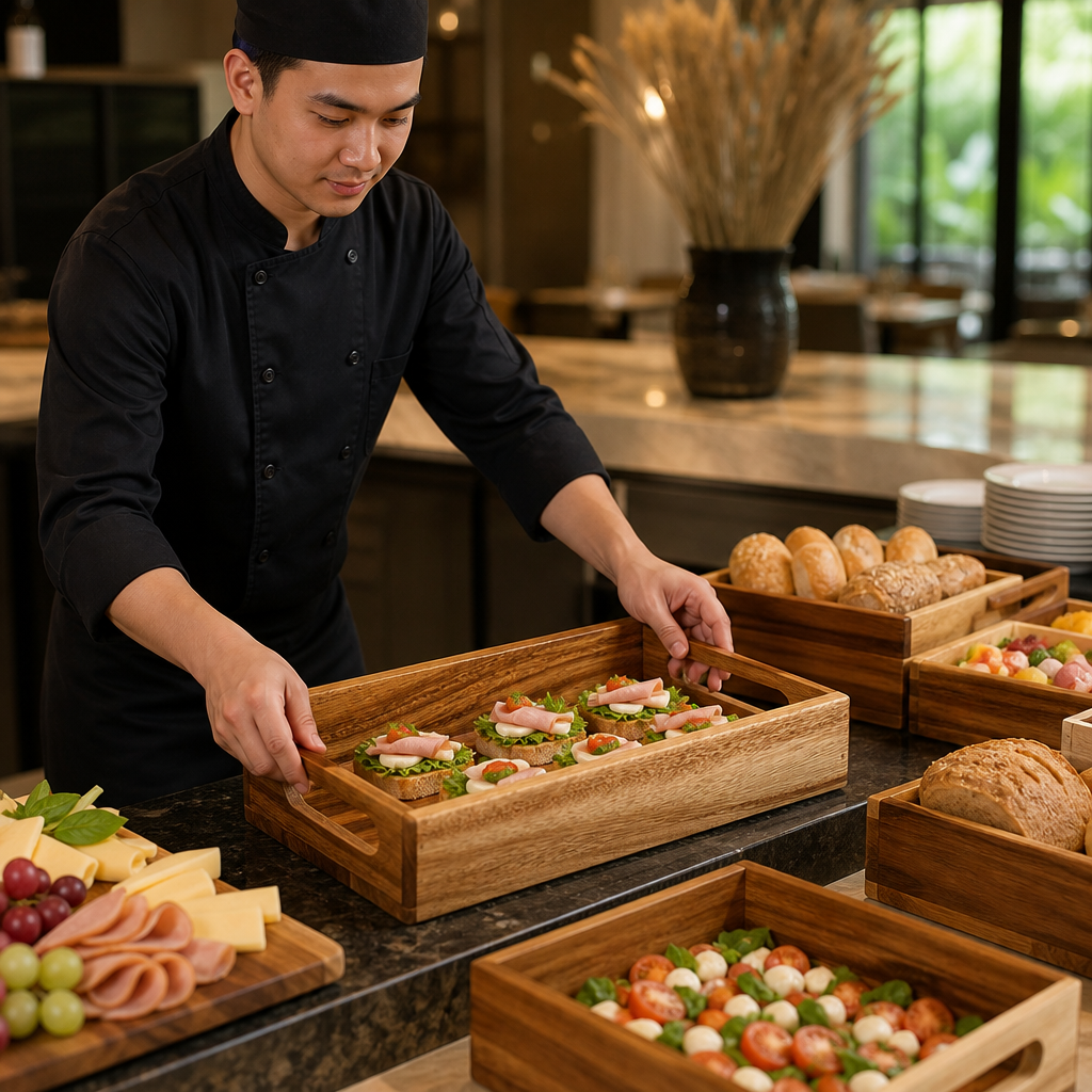 Wooden Crate for Buffet Display