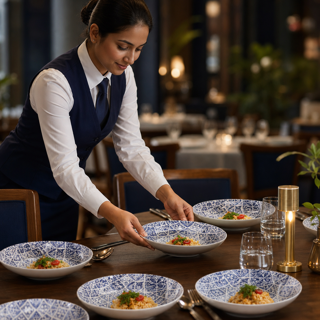 Coupe Bowls Finest Vitrified 200mm Blue Ceramic for Dining (Pack of 12)