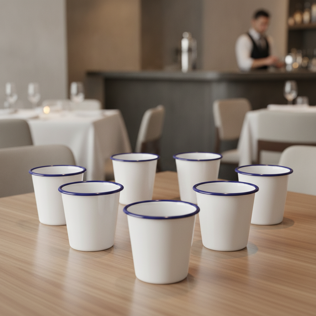 Enamel Tumblers 310ml for Unique Table Settings (Pack of 6)