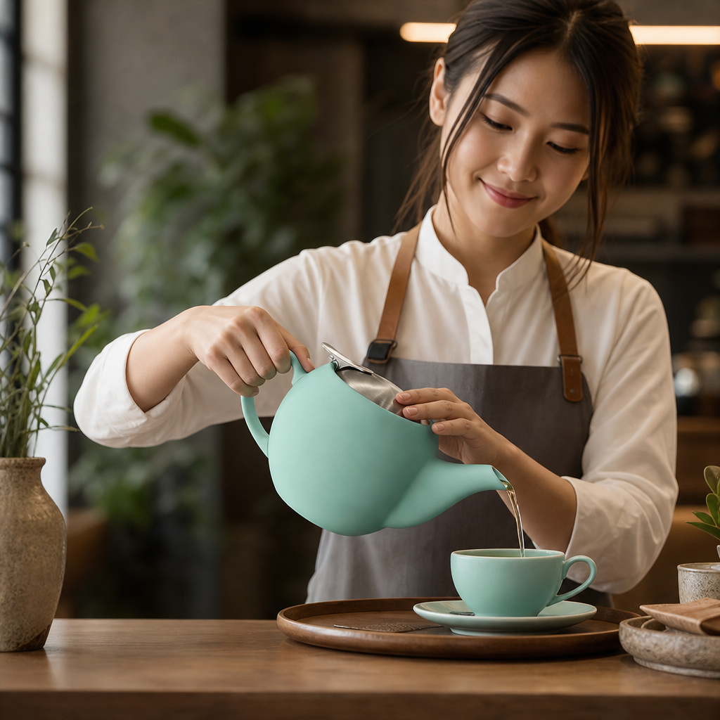 Stoneware Aqua Teapot 510ml for Urban Style Cafés